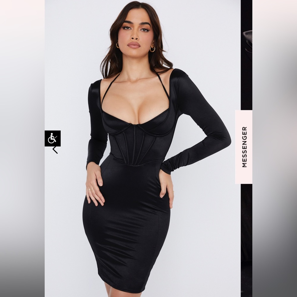 House of CB Grazia Corset Dress in Black S